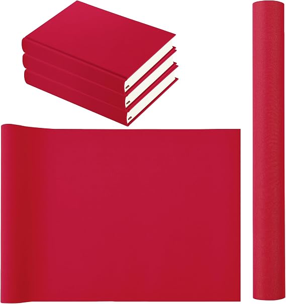 Book Cloth 17x55inch bookcloth Book Cover Fabric Cloth Surface and Paper Backed,Book Binding Cloth Adult DIY Book Album Cover Scrapbooking Craft Supplies Home(17in x 55in, Red)