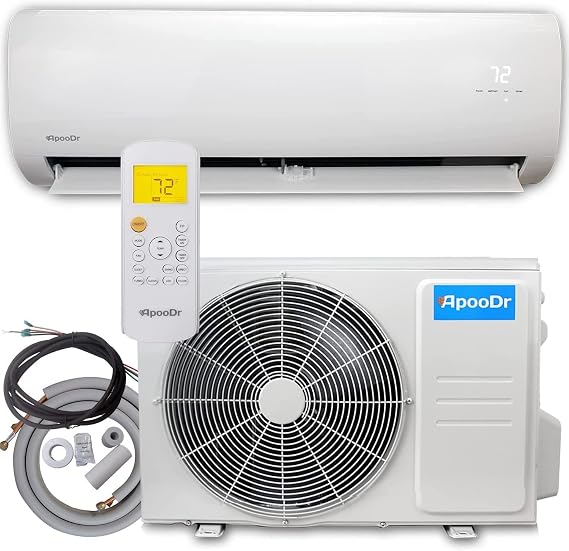 12000 BTU Mini Split Air Conditioner Ductless Inverter System 17.6 SEER2 with Heat Pump 220V 1 Ton,with Installation Kit