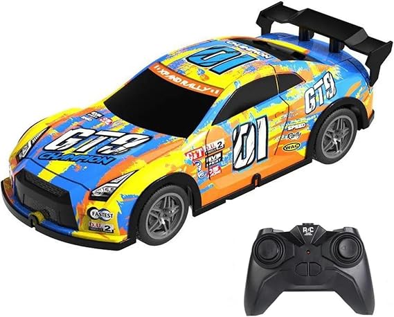 Oyuncak 2.4 Ghz RC Full Fonksiyon LED Işıklı Gövde 1:22 Şarjlı Uzaktan Kumandalı Drift Arabası (sarı)