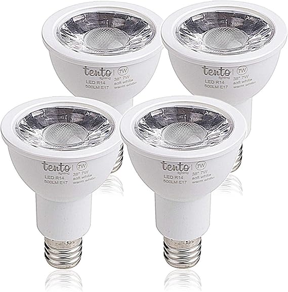 E17 R14 LED Reflectors White Light 6000k Intermediate Base LED Bulb tento Lighting 4 Pack