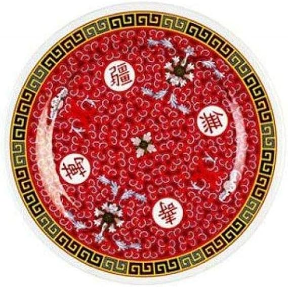 Thunder Group Peacock Collection 12-Pack Plate, 7-7/8-Inch, Melamine, Red