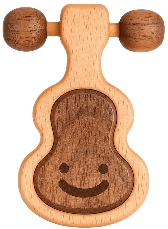 HippoToys Handcrafted Wooden Baby Rattle | Natural Teething Toy | Montessori Sensory Developmental Toy | Non-Toxic Organic Baby Toy | Newborn Infant Baby Boy Girl Gift 0-12 Months