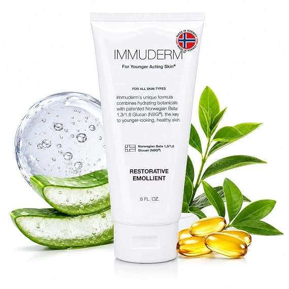 Immuderm Beta Glucan Moisturizer - Beta-Glucan Power Moisturizer with Natural Moisturizing Factors - Lightweight Daily Moisturizer for Deep Hydration - Betaglucan Skincare 6 fl oz