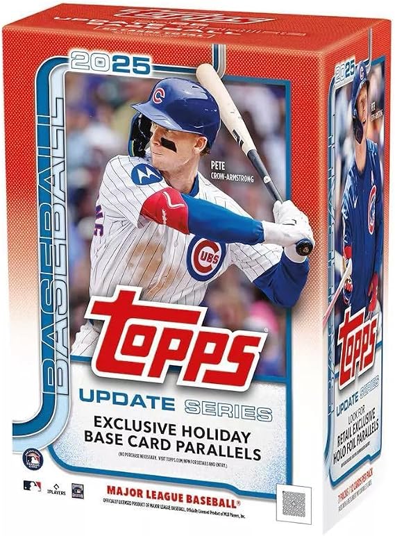 Topps 2025 MLB Update Series Baseball Trading Card Blaster Box (Exclusive Holiday Parallels)