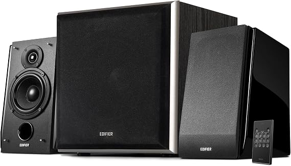 Edifier R1850DB Active Bookshelf Speakers with T5 Powered Subwoofer Bundle - 2.0 Studio Monitor Speaker Set with Bluetooth, Optical Input Line Out