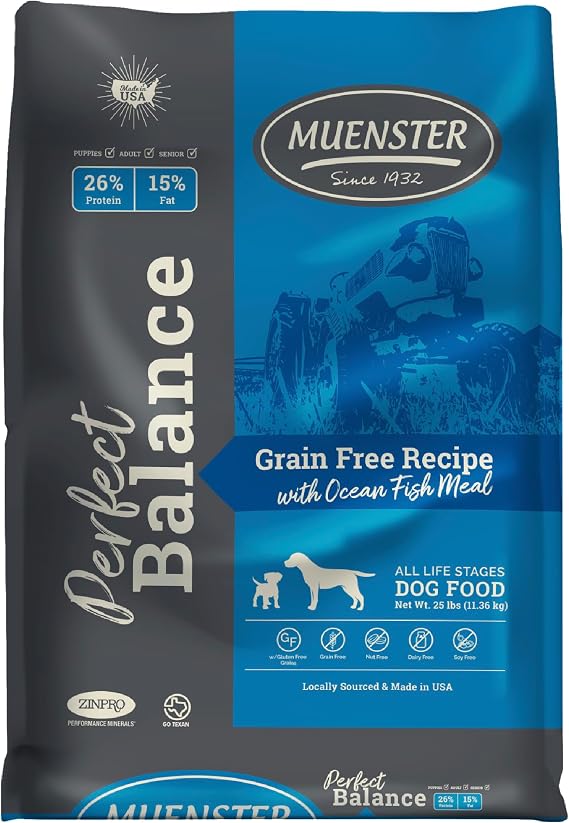 Muenster Perfect Balance Grain Free Ocean Fish Dry Dog Food, 25lb