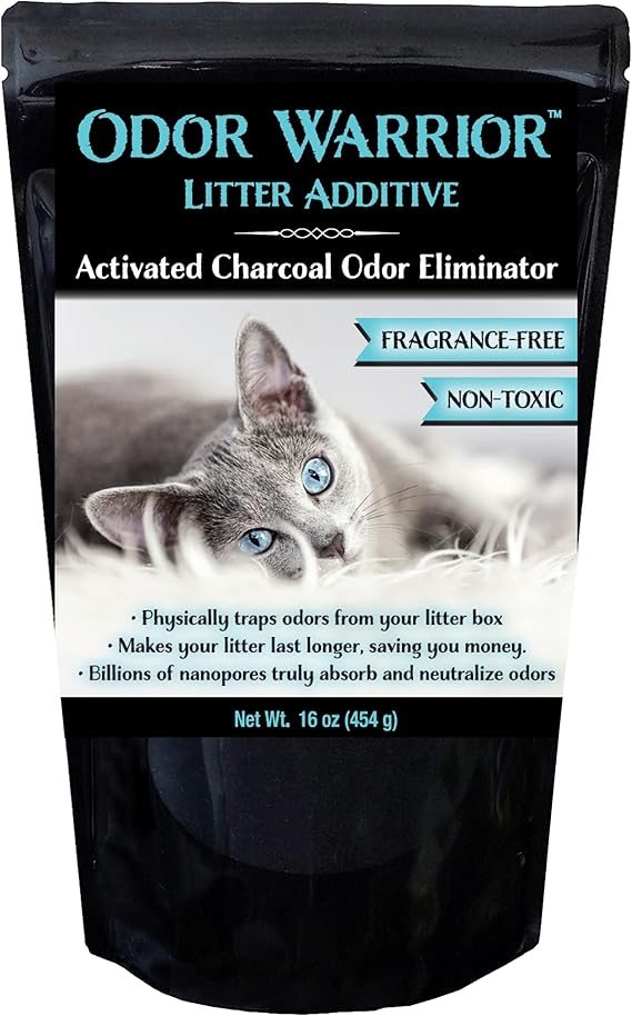 Odor Warrior Cat Litter Deodorizer with Activated Charcoal, Fragrance-Free