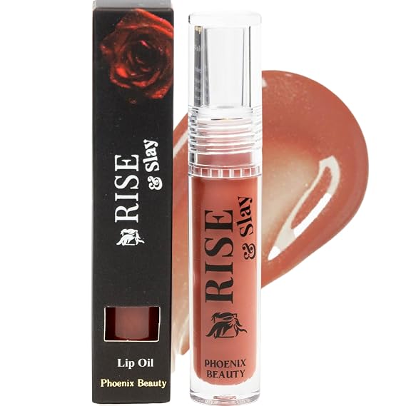 Nude Tinted Lip Oil for Dry Lips, Hydrating Non-Sticky Shine