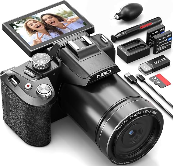 NBD 8K Digital Camera 64MP, Autofocus, 16X Digital Zoom, Black