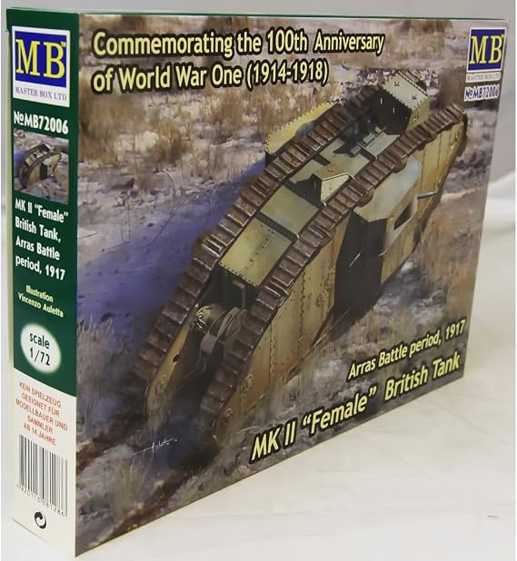 Masterbox 1:72 Scale Mk II Female British Tank, Arras Battle Period 1917" Assembly Parts