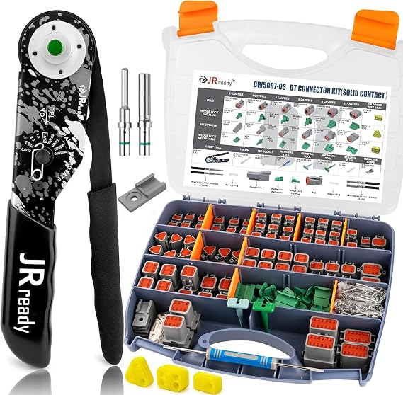 JRready DW5007-03 Deutsch Connector Kit,492 DT Connector with Crimping Tool