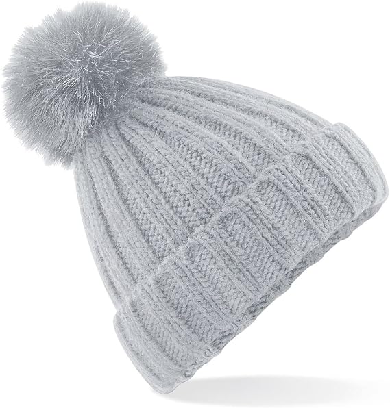 Beechfield Verbier Fur Pom Pom Chunky Beanie