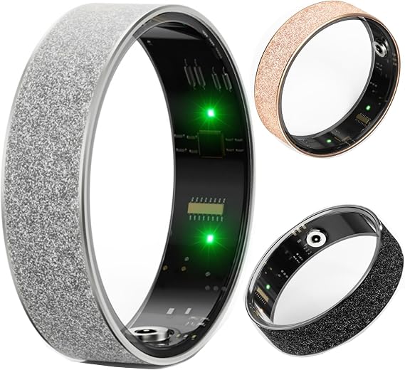 Smart Ring, Fitness Rings Women Men w/Heart Rate Health for iPhone Samsung Galaxy S25 24 23 22 21 Fe A55 54 35 34 16 15 14 13 12 Note 20 10 Ultra Plus 9 8 5G, Gold #10