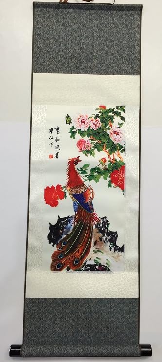 Chinese Phoenix Silk Scroll / Picture Scroll / Wall Scroll -(S150)
