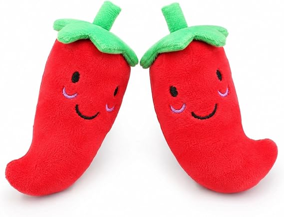 LOGOFUN 2pcs Pet Squeaky Pepper Toy for Dog Play