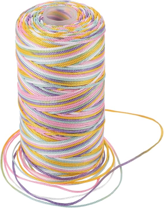 1roll Multi-use Crochet Yarn Soft Knitting Thread for Projects for Home Pillows and Sweaters Comfortable Skin-Friendly Crafting Material Rainbow Colors