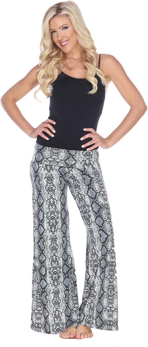 WM Women's Fashion Python Printed Palazzo Pants