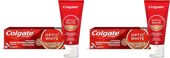 Colgate Optic White Kahve ve Çay Kullanıcıları İçin Beyazlatıcı Diş Macunu 50 ml 2li paket