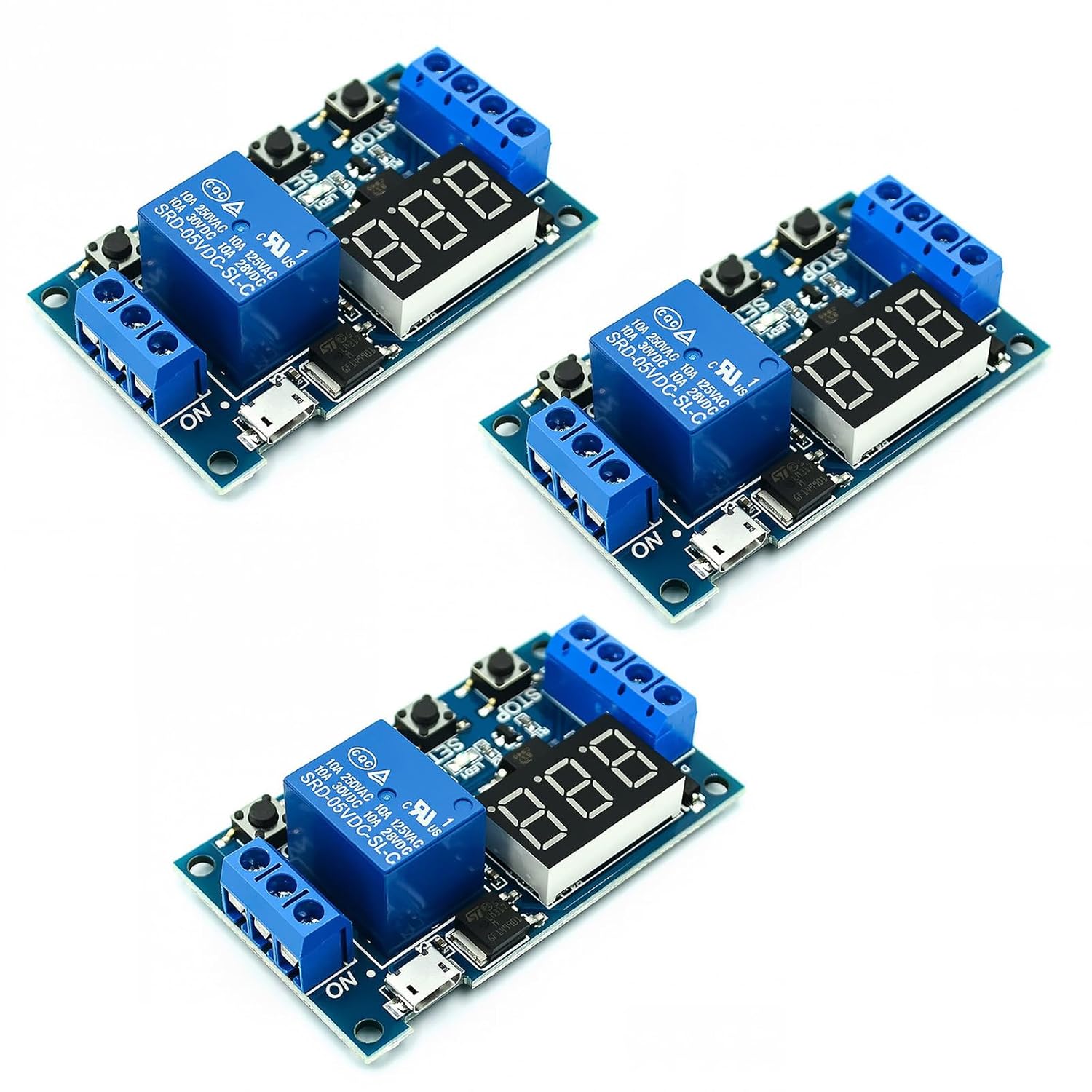 TVETE Automation Relay, Timer Relay Module, 3-Pack, DC 6V-30V, LED Display, Timer Switch Module, Digital Delay Timer, Control Switch, Convenient Operation, Easy to Use