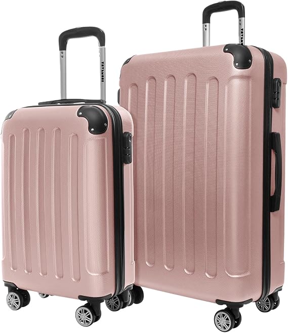 TRVLMORE Suitcase Set 2 Piece Hard Case - Suitcase & Trolleys Set - Suitcase Set 2 - Travel Suitcase Set 2 Pieces - Hard Case Set 2 Pieces - 2-Piece Trolley Set - Suitcase Set of 2 - Pink