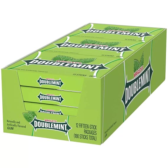 Wrigley's Doublemint Chewing Gum (15 Count, 12 Pack)