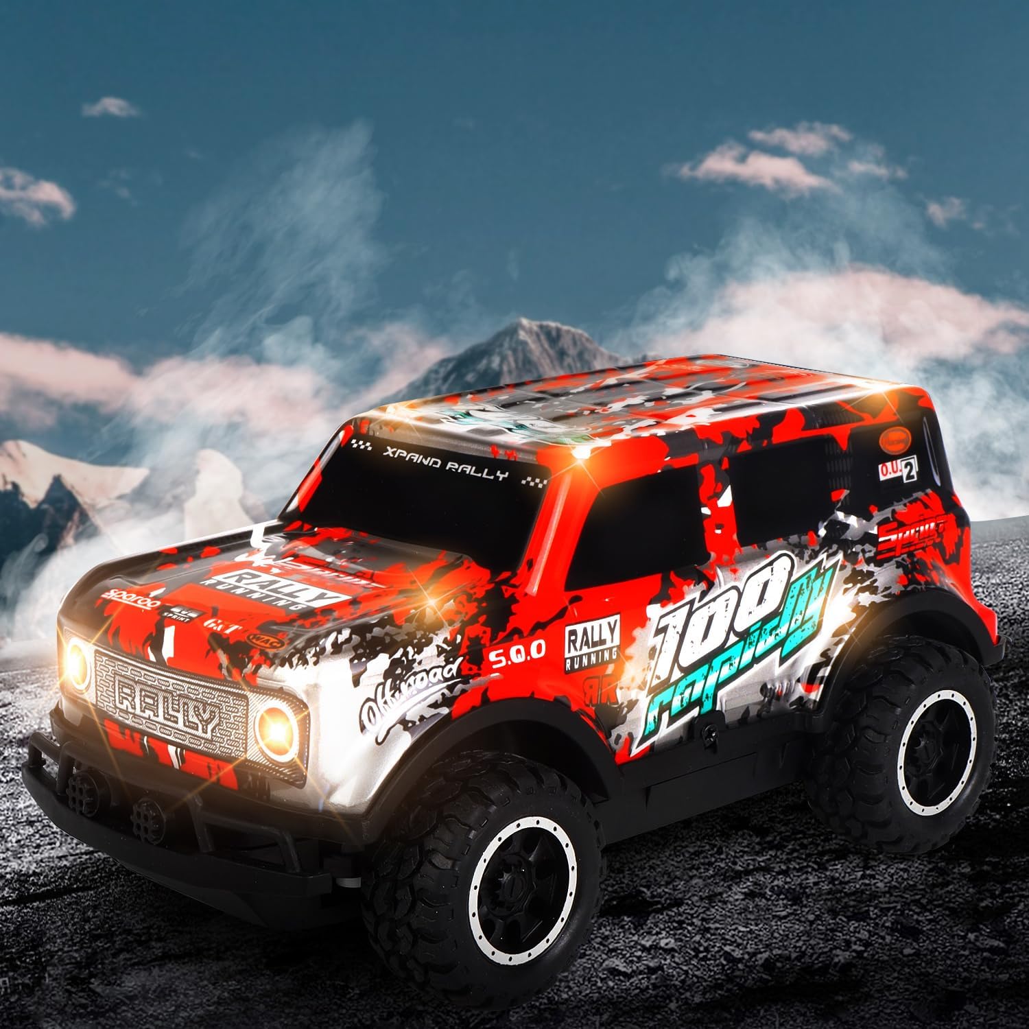 SUPERSUN RC Car, 1:24 Scale Mini Remote Control Car with Lights