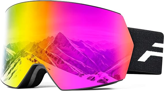 Ski Goggles Frameless Snowmobile Goggles with Anti-fog