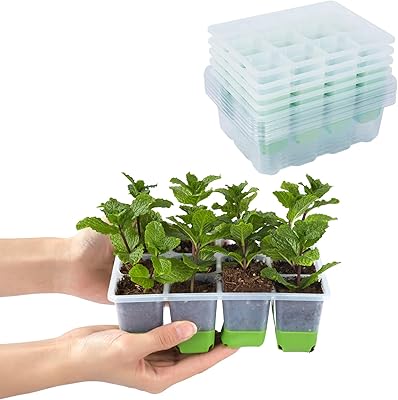 Backyard Expressions 5-Pack Silicone Seed Starter Kit Reusable 60-Cell Planting Trays with Easy Push-Out Design for Indoor Garden Seedlings