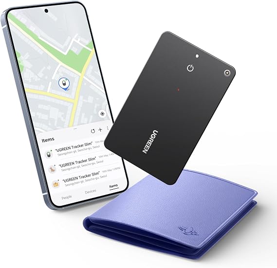 UGREEN FineTrack Slim S (Samsung Only) Wallet Tracker Card, 1-Year Rechargeable Bluetooth Tracker Card Finder Work with Samsung SmartThings APP for Galaxy S25/S24/S23 Ultra -1.7mm & IP68 Waterproof