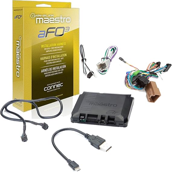 Idatalink Maestro ADSMAR Maestro AR Amplifier Replacement Module Bundled with + (1) iDatalink HRN-AR-FO3 Harness Compatible with Select 2015-up Ford Mustangs