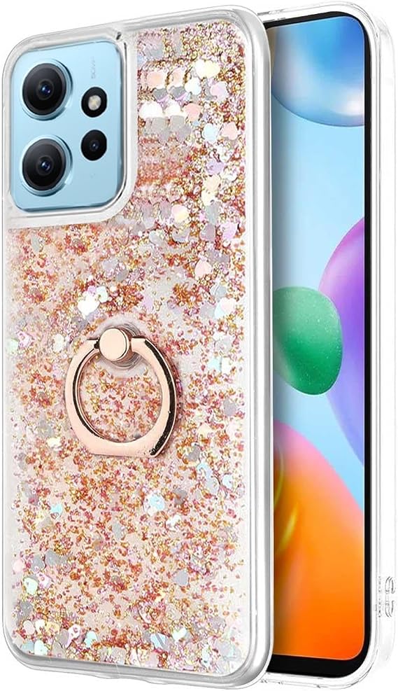 Microsonic Xiaomi Redmi Note 12 4G için Kılıf Glitter Liquid Holder Gold [Redmi Note 12 4G ile Uyumlu Kılıf - Gold]