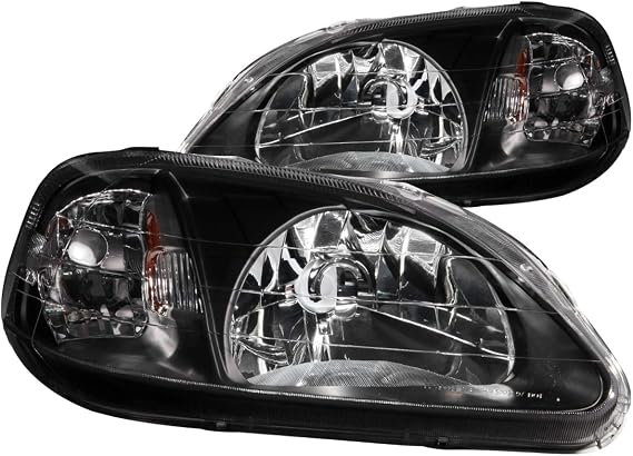 Anzo USA 121070 Honda Civic Crystal Black Headlight Assembly - (Sold in Pairs)