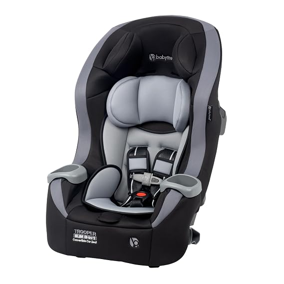 Baby Trend TrooperTM Slim 3-in-1 Convertible Car Seat, Dash Black Slim Fit, 3-in-1 Growth Modes, Lightweight Design, Adjustable Comfort Padding