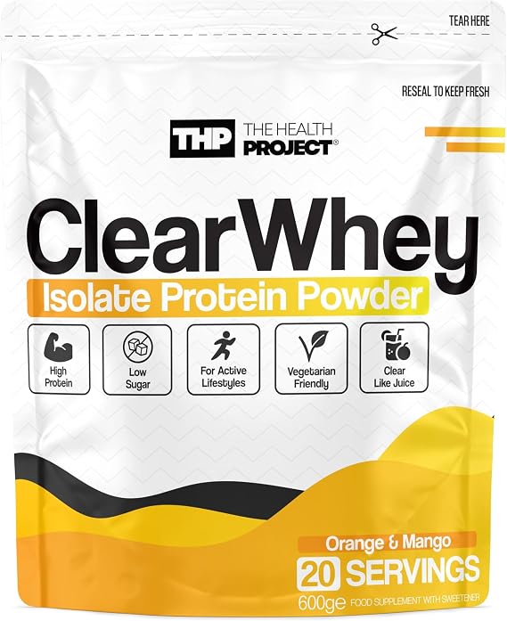 Clear Whey Isolate Protein Powder - Refreshing, Low Calorie Whey Protein Isolate, 600g, Lactose-Friendly, 20 Servings (600g, Orange & Mango)