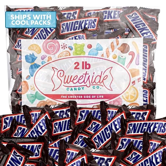 Snickers Candy Bars - Bag Fun Size - Individually Wrapped - Bulk, Holida, Halloween, Birthday Party Favors (2 LBS)