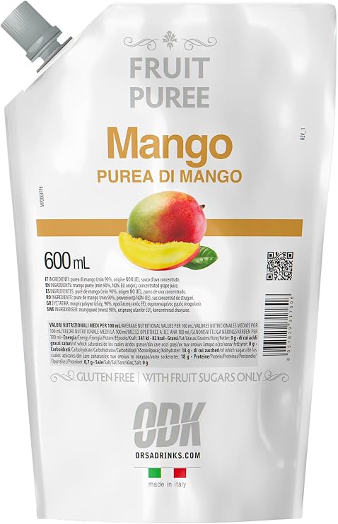 ODK Pure Mango Puree | Cocktails, Cooking, Baking and Desserts, 60cl