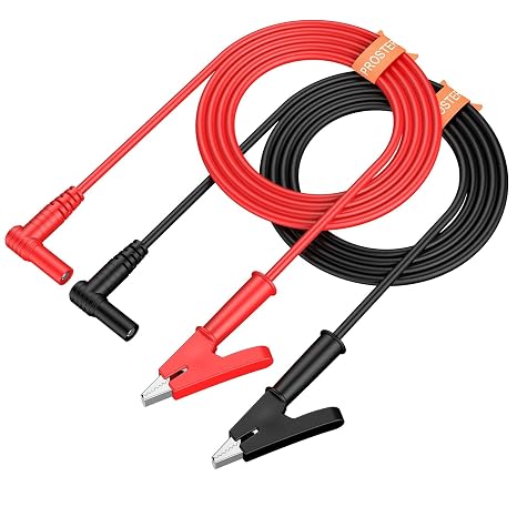 Proster 4mm Banana Plug to Alligator Clip - 15A 1000V Pure Copper Flexible Electrical Test Cable One Meter for Multimeter Electrical Clamp Meter Testing