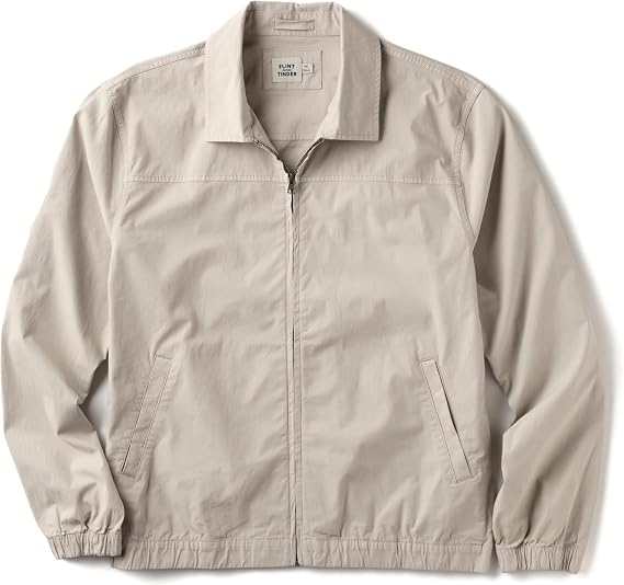Huckberry Flint and Tinder Poplin Sportsman Jacket, Mens Lightweight Cotton Jacket