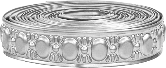 CraftyCrocodile Metal Ribbon for Decor Craft - Decorative Silver Trim for Crafting - 0.8", 3 Yards Long