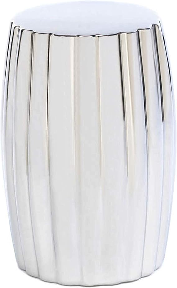 Zingz & Thingz Interior Design Decorative Sitting Stool, 11x11x18.25, Decorative Silver