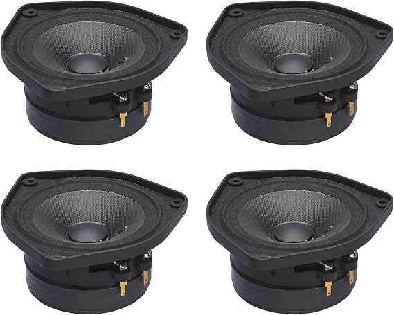 PowerBass 2 Pairs of OE-400 4" Mid Range 2-Ohm Speakers - Drop in Replacements Compatible with Select Bose Equipped Vehicles