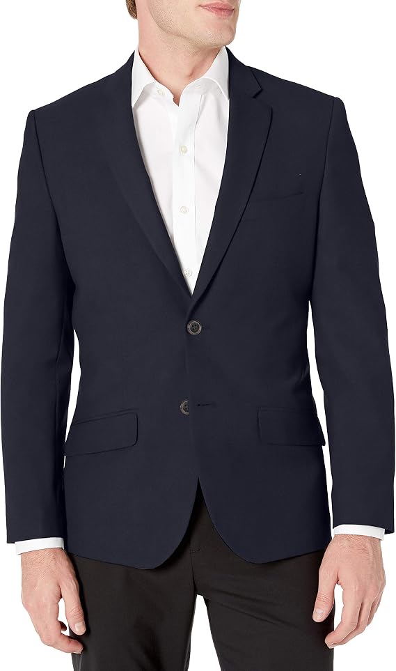 Amazon Essentials Men's Long-Sleeve Button-Front Slim-Fit Stretch Blazer