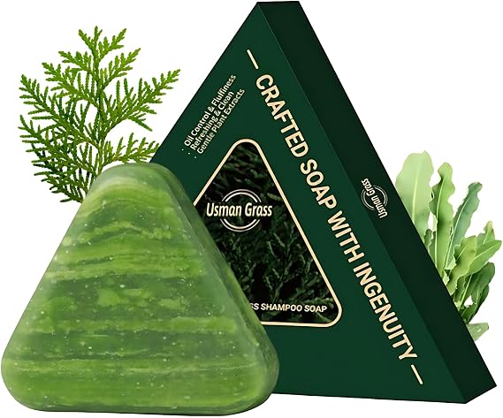 Nature Triangle Shampoo Bar, Nature Seven Green Soap Kit, Rich Lather, Travel-Friendly for All Hair Types, Gentle on Hair & Scalp, Ultimate Solution for Women and Mens Healthy Hair Growth