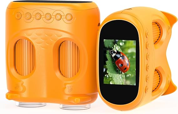 1000X Pocket Microscope for Kids, 2-in-1 Educational Digital Microscope and Portable Telescope with 2.0" HD Screen for Science Explorations, Ideal Stem Toy Gifts for Boys & Girls Age 3+