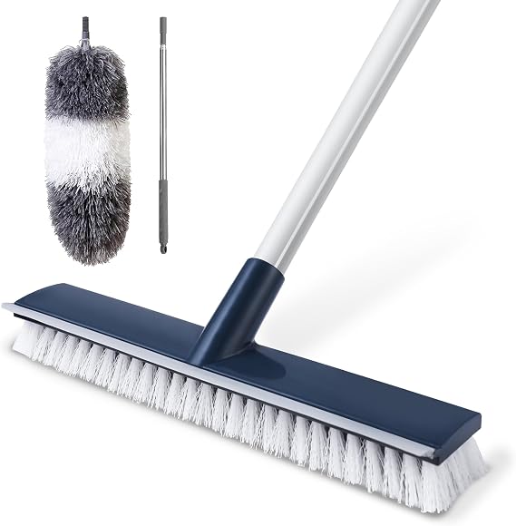 BOOMJOY Floor Scrub Brush & Microfiber Feather Duster