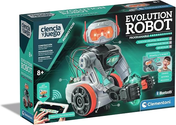 Clementoni Evolution Robot 2.0 – Robot to Ride and Play, with Dedicated App, Children's Robotics from 8 Years Old, Toy in Spanish (55512)