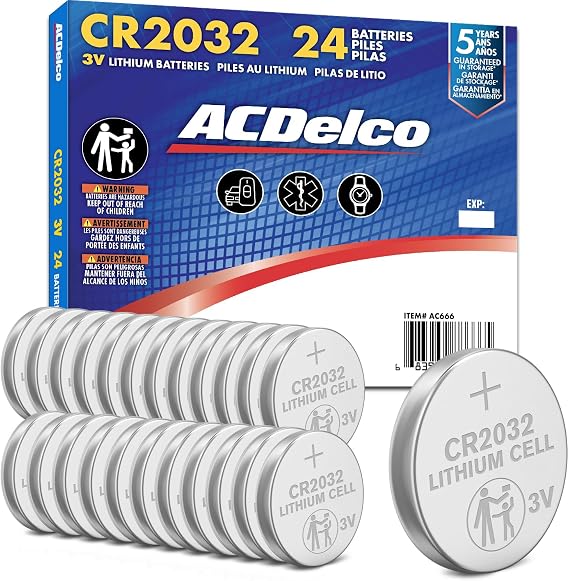 Powermax ACDelco 24-Count CR2032 Batteries, Lithium 3V Coin Cell Button Battery Pack for Watch and Small Electronics, 5 Year Shelf Life