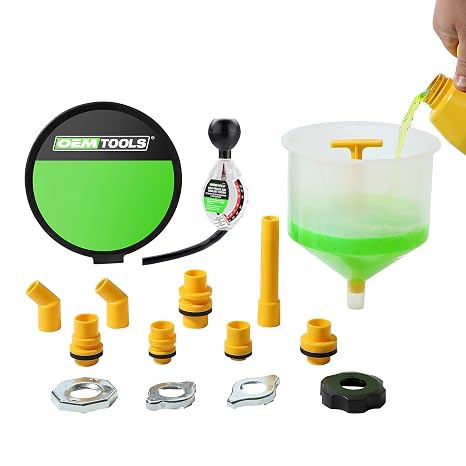 OEMTOOLS 87045 No-Spill Coolant Funnel Kit, 16 Pc Fluid and Oil Funnel Set