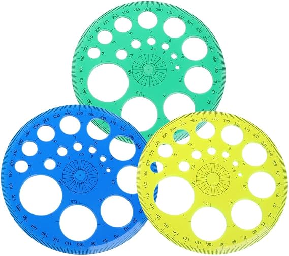 360 Degree Protractor All Round Ruler Template School Drafting Supplies