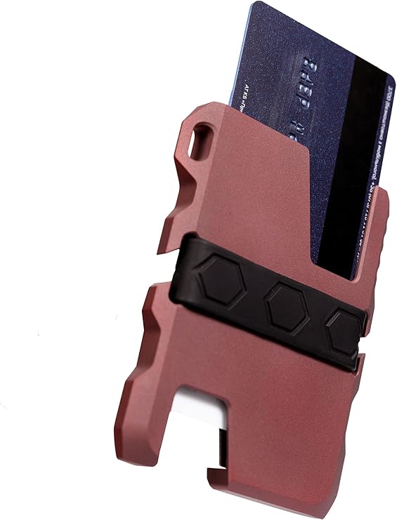Tactical EDC Minimalist Slim Wallet RFID Blocking - Men (Red)
